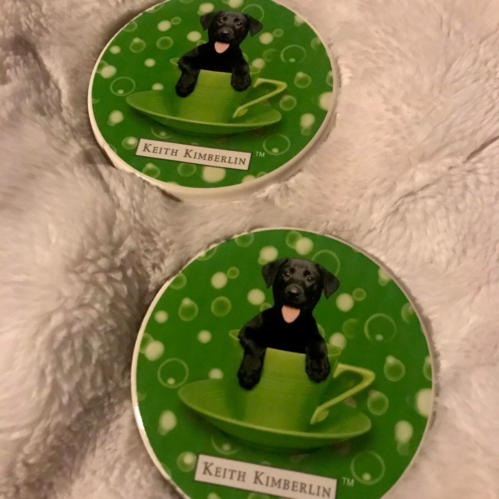 Black Lab Green Coasters